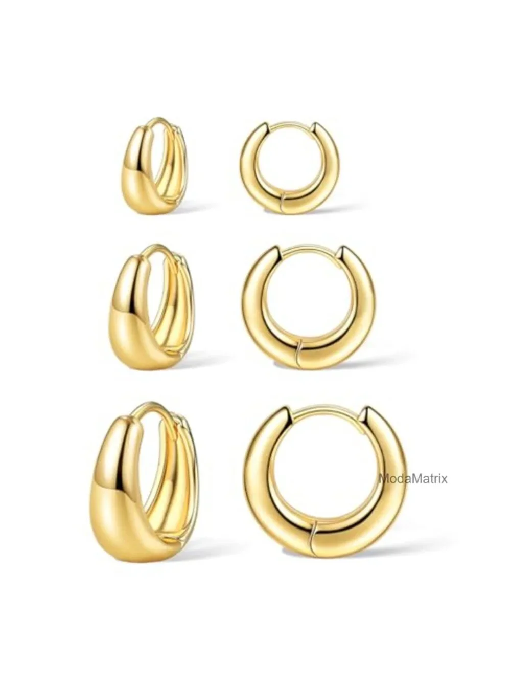 3 Pairs Gold Hoop Earrings Set Huggie Dainty Chunky Earrings Women